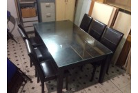 Thanh Lý Bộ Bàn Ăn Gỗ Bọc Nệm 6 Ghế Cũ